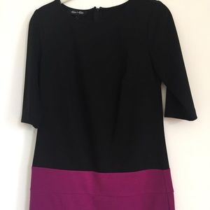 Alex + Alex Black Purple Dress Size 2